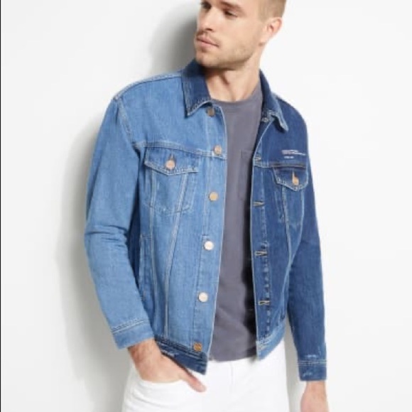 New GUESS Mens Denim Jacket SZ XS - Picture 1 of 11